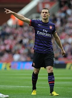 Stoke City v Arsenal 2012-13 Collection: Thomas Vermaelen: In Action Against Stoke City, Premier League 2012-13