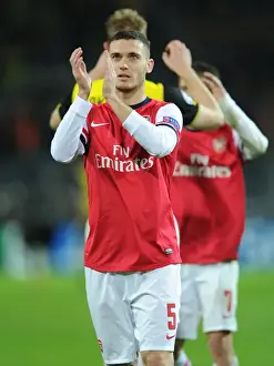 Thomas Vermaelen Applauding Arsenal Fans at Borussia Dortmund, UEFA Champions League (2013-14)