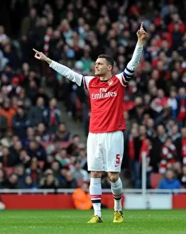 Arsenal v Blackburn Rovers - FA Cup 2012-13 Collection: Thomas Vermaelen (Arsenal). Arsenal 0: 1 Blackburn Rovers. FA Cup 5th Round. Emirates Stadium