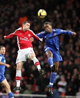 Arsenal v Chelsea 2009-10 Gallery: Thomas Vermaelen (Arsenal) Didier Drogba (Chelsea). Arsenal 0: 3 Chelsea