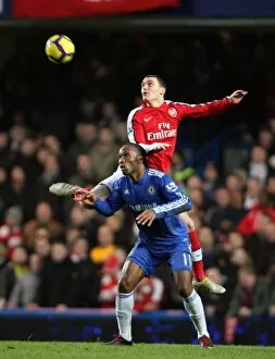 Images Dated 7th February 2010: Thomas Vermaelen (Arsenal) Didier Drogba (Chelsea). Chelsea 2: 0 Arsenal