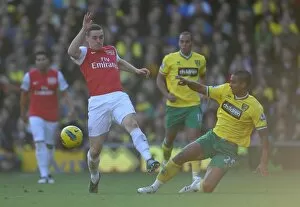 Thomas Vermaelen (Arsenal) Kyle Naughton (Norwich). Norwich City v Arsenal