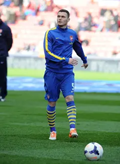 Thomas Vermaelen (Arsenal). Stoke City 1: 0 Arsenal. Barclays Premier League. The Britainna Stadium