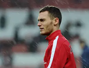 Arsenal V Cardiff City 2013-14 Prints: Thomas Vermaelen: Arsenal's Unyielding Defender Gearing Up for Arsenal vs