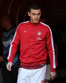 Arsenal V Manchester City 2013/14 Prints: Thomas Vermaelen: Arsenal's Unyielding Defender Against Manchester City (2013/14)