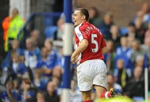 Images Dated 15th August 2009: Thomas Vermaelen celebrates scoring the 2nd Arsenal goal