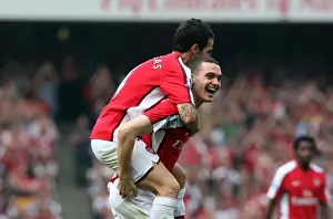 Thomas Vermaelen celebrates scoring his and Arsenals 2nd goal