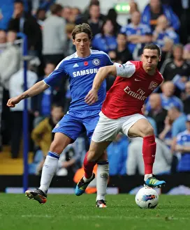 Chelsea V Arsenal 2011-12 Prints: Thomas Vermaelen Charges Past Fernando Torres: Chelsea vs. Arsenal, Premier League 2011-12