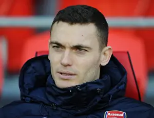 Cardiff City V Arsenal 2013-14 Prints: Thomas Vermaelen: Focused at Cardiff City Stadium (Arsenal vs)