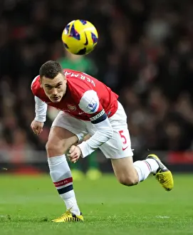 Arsenal V Liverpool 2012-13 Prints: Thomas Vermaelen Focuses in Arsenal vs Liverpool Clash (2012-13)
