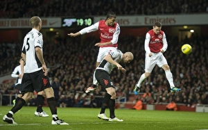 Thomas Vermaelen heads past ther Fulham defence to score the Arsenal goal during the Barclays Premier League match between Arsenal and Fulham at Emirates Stadium on November 26, 2011 in London, England. Credit ; Arsenal Thomas Vermaelen heads past ther Fulham defence to score the Arsenal goal during the Barclays Premier League match between Arsenal and Fulham at Emirates Stadium on November 26, 2011 in London, England. Credit ; Arsenal