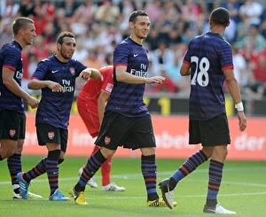 Thomas Vermaelen and Kieran Gibbs (Arsenal). Cologne 0:4 Arsenal. Pre Season Friendly Thomas Vermaelen and Kieran Gibbs (Arsenal). Cologne 0:4 Arsenal. Pre Season Friendly