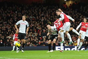 Arsenal V Fulham 2011-12 Prints: Thomas Vermaelen Scores the Winner: Arsenal vs. Fulham, Premier League 2011-12