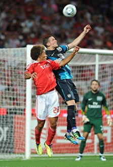 Benfica V Arsenal 2011-12 Prints: Thomas Vermaelen Soaring High: Benfica vs