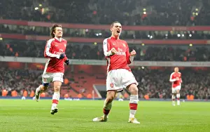 Arsenal V Bolton 2009-10 Prints: Thomas Vermaelen and Tomas Rosicky: Arsenal's Unforgettable Goal Celebration vs