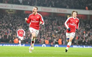 Arsenal V Bolton 2009-10 Prints: Thomas Vermaelen and Tomas Rosicky's Euphoric Moment: Arsenal's Unforgettable 3-Goal Celebration vs