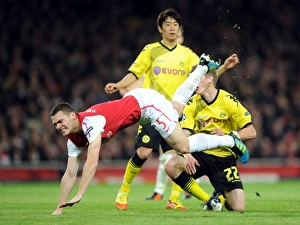 Arsenal V Borussia Dortmund 2011-12 Prints: Thomas Vermaelen vs
