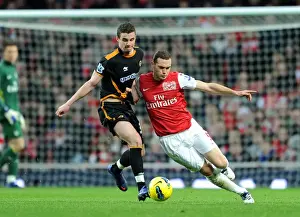 Arsenal V Wolverhampton Wanderers 2011-2012 Prints: Thomas Vermaelen vs. Anthony Forde: A Premier League Showdown - Arsenal vs
