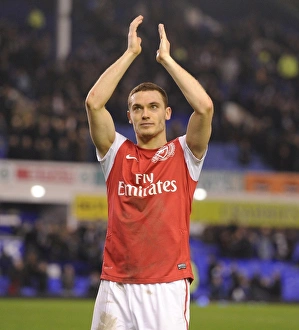 Everton V Arsenal 2011-12 Prints: Thomas Vermaelen's Celebration: Everton vs. Arsenal in the Premier League (2011-12)