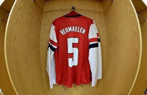 Arsenal V Chelsea - Capital One Cup 4th Rd 2013-14 Prints: Thomas Vermaelen's Emirates Stadium Changing Room: Arsenal vs Chelsea