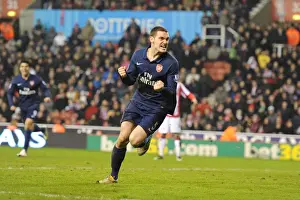 Stoke City V Arsenal 2009-10 Prints: Thomas Vermaelen's Goal: Arsenal's 3rd against Stoke City in the Premier League