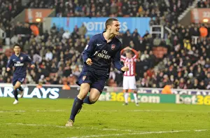 Stoke City V Arsenal 2009-10 Prints: Thomas Vermaelen's Strike: Arsenal's Decisive Goal in 3-1 Victory over Stoke City