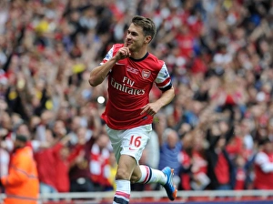 Arsenal V Stoke City 2013-14 Prints: Thrilling: Aaron Ramsey's Goal vs. Stoke City, Arsenal 2013-14 Premier League