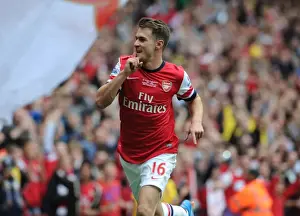 Arsenal V Stoke City 2013-14 Prints: Thrilling Goal: Aaron Ramsey Scores for Arsenal vs Stoke City, Premier League 2013-14