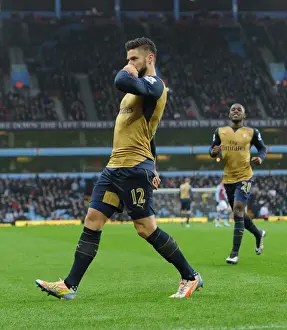 Thrilling Goal: Olivier Giroud Scores for Arsenal against Aston Villa, Premier League 2015-16