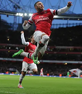Arsenal V Crystal Palace 2013-14 Prints: Thrilling Moment: Alex Oxlade-Chamberlain Scores Stunner for Arsenal vs Crystal Palace
