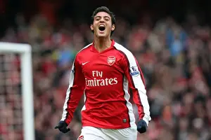 Arsenal V Burnley FA Cup 2008-9 Prints: Thrilling Vela Strike: Arsenal's Opening Goal in FA Cup Victory over Burnley (3:0)
