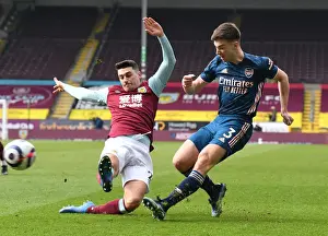 Tierney vs. Lowton: A Football Battle at Empty Turf Moor - Burnley vs. Arsenal (2020-21)