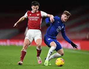 Arsenal V Chelsea 2020-21 Prints: Tierney vs. Werner: A Premier League Battle at Emirates Stadium - Arsenal vs. Chelsea
