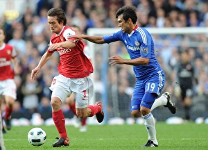 Chelsea v Arsenal 2010-11 Collection: Tomas Rosciky (Arsenal) Paulo Ferreira (Chelsea). Chelsea 2: 0 Arsenal, Barclays Premier League