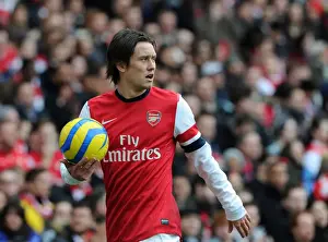 Tomas Rosicky in Action for Arsenal against Blackburn Rovers in FA Cup Fifth Round