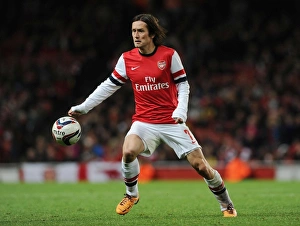 Arsenal V Chelsea - Capital One Cup 4th Rd 2013-14 Prints: Tomas Rosicky in Action: Arsenal vs Chelsea, Capital One Cup 2013-14