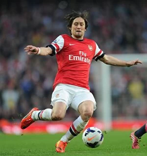 Images Dated 29th March 2014: Tomas Rosicky in Action: Arsenal vs Manchester City, Premier League 2013/14