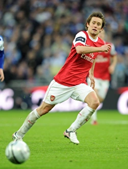 Tomas Rosicky in Action: Arsenal's Heartbreaking Defeat in the Carling Cup Final against Birmingham City (27/2/11)
