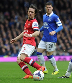 Everton Prints: Tomas Rosicky in Action: Everton vs. Arsenal, Premier League 2013-2014