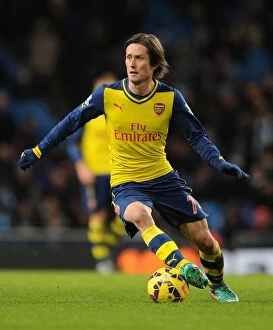 Images Dated 18th January 2015: Tomas Rosicky in Action: Manchester City vs. Arsenal, Premier League 2014-15