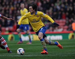 Stoke City V Arsenal 2013-14 Prints: Tomas Rosicky in Action: Stoke City vs. Arsenal, Premier League 2013-14