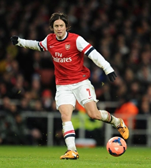 Arsenal V Tottenham Hotspur 2013-14 Prints: Tomas Rosicky: In Action Against Tottenham in the FA Cup, 2014