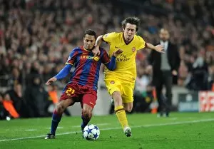 Images Dated 8th March 2011: Tomas Rosicky (Arsenal) Adriano (Barcelona). Barcelona 3: 1 Arsenal. UEFA Champions League