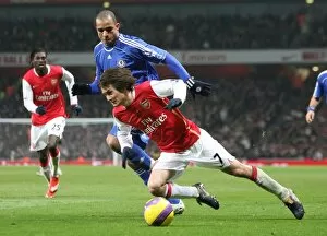Arsenal v Chelsea 2007-8 Collection: Tomas Rosicky (Arsenal) Alex (Chelsea)
