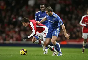 Arsenal V Chelsea 2009-10 Prints: Tomas Rosicky (Arsenal) Branislav Ivanovic (Chelsea). Arsenal 0: 3 Chelsea