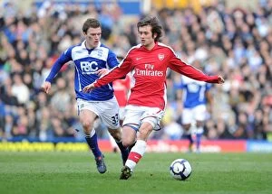 Birmingham City v Arsenal 2009-10 Collection: Tomas Rosicky (Arsenal) Craig Gardner (Birmingham). Birmingham City 1: 1 Arsenal