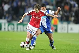 Images Dated 17th February 2010: Tomas Rosicky (Arsenal) Hulk (Porto). FC Porto 2: 1 Arsenal, UEFA Champions League