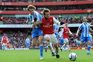 Arsenal V Huddersfield Town - FA Cup Prints: Tomas Rosicky (Arsenal) Kevin Kilbane (Huddersfield). Arsenal 2: 1 Huddersfield Town
