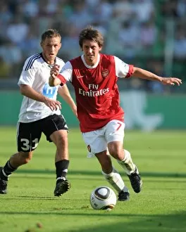 Images Dated 7th August 2010: Tomas Rosicky (Arsenal) Maciej Rybus (Leiga). Legia Warsaw 5: 6 Arsenal