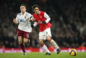 Images Dated 1st January 2008: Tomas Rosicky (Arsenal) Mark Noble (West Ham)